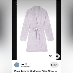 Brand new (still in bag)- Pima robe in wildflower vine floral by Lake